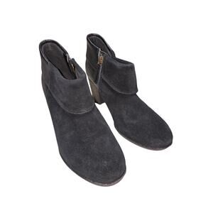 Clarks Collection Enfield Canal Womens Ankle Boots Leather Suede Black size 7.5M